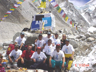 The Friendship Beyond Borders Expedition team at our Everest Base Camp